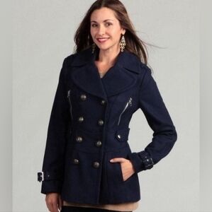 Miss Sixty Wool Blend Purple Peacoat M